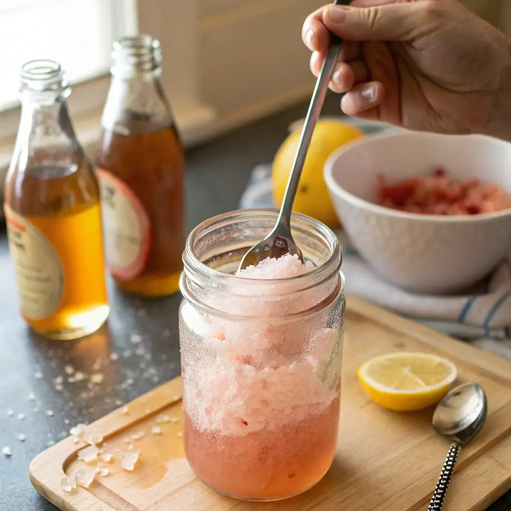 Preparing the Pink Salt Detox Drink